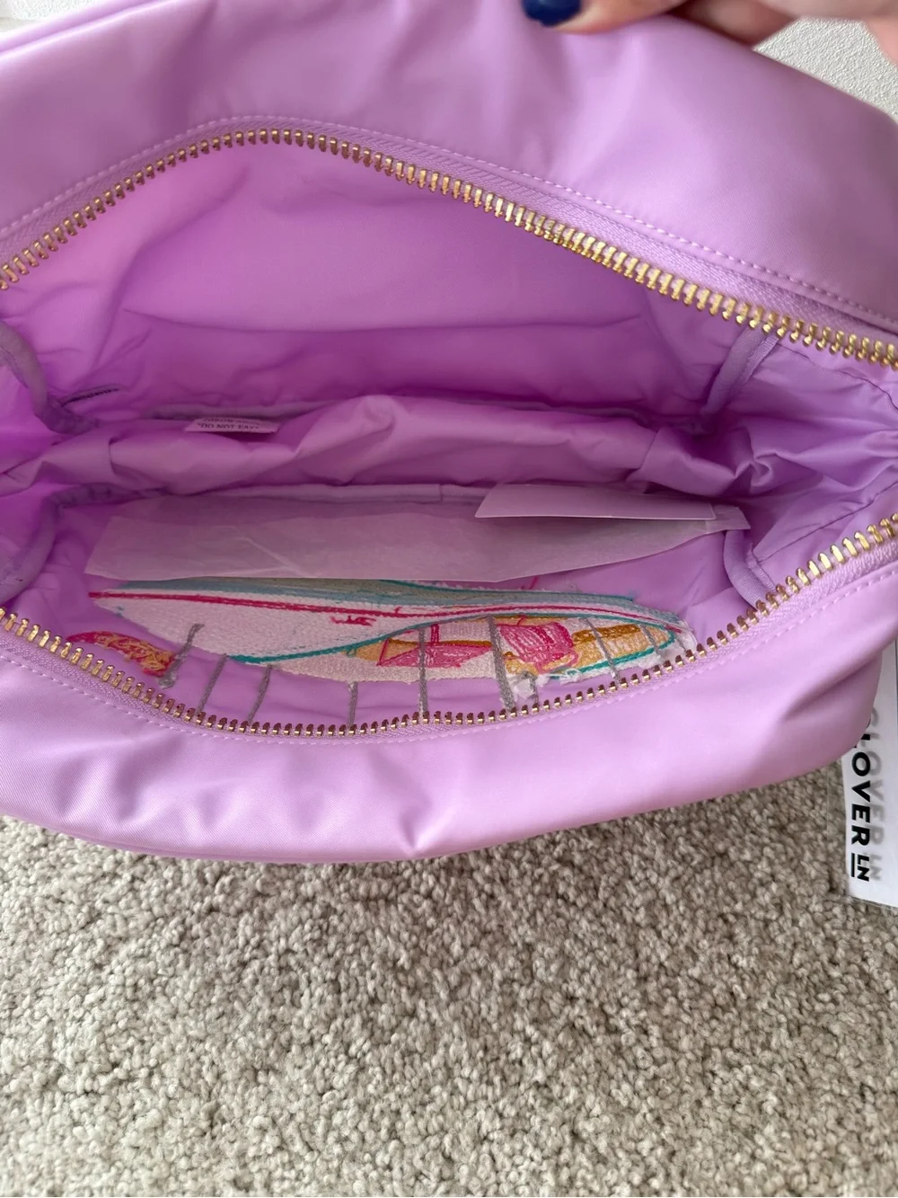 Stoney Clover Lane Bespoke large pouch in grape